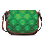 Green Playing Card Suits Pattern Print Saddle Bag