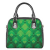 Green Playing Card Suits Pattern Print Shoulder Handbag