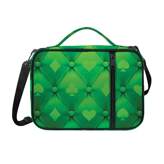 Green Playing Card Suits Pattern Print Shoulder Strap Bible Bag