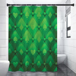 Green Playing Card Suits Pattern Print Shower Curtain