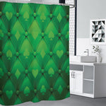 Green Playing Card Suits Pattern Print Shower Curtain