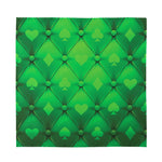 Green Playing Card Suits Pattern Print Silk Bandana