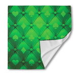 Green Playing Card Suits Pattern Print Silk Bandana