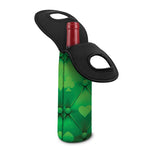 Green Playing Card Suits Pattern Print Single Neoprene Wine Tote