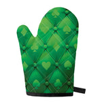 Green Playing Card Suits Pattern Print Single Oven Mitt