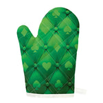 Green Playing Card Suits Pattern Print Single Oven Mitt