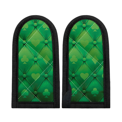 Green Playing Card Suits Pattern Print Skillet Handle Cover