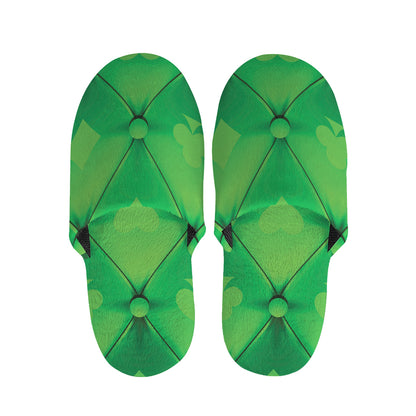 Green Playing Card Suits Pattern Print Slippers