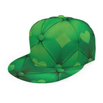 Green Playing Card Suits Pattern Print Snapback Cap