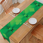 Green Playing Card Suits Pattern Print Table Runner