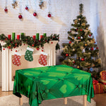 Green Playing Card Suits Pattern Print Tablecloth