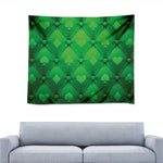 Green Playing Card Suits Pattern Print Tapestry