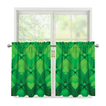 Green Playing Card Suits Pattern Print Tier Curtains