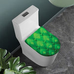 Green Playing Card Suits Pattern Print Toilet Lid Cover