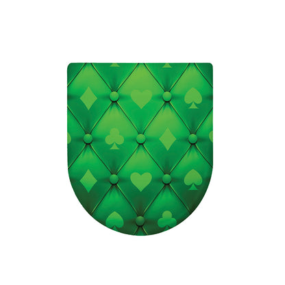Green Playing Card Suits Pattern Print Toilet Lid Cover
