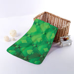 Green Playing Card Suits Pattern Print Towel