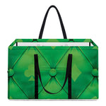Green Playing Card Suits Pattern Print Utility Tote Bag