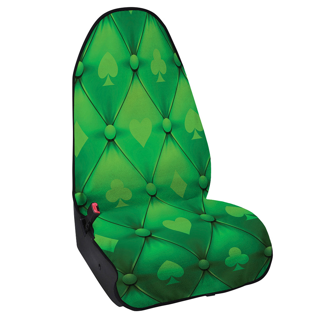 Green Playing Card Suits Pattern Print Waterproof Car Seat Cover