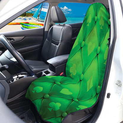 Green Playing Card Suits Pattern Print Waterproof Car Seat Cover