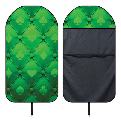 Green Playing Card Suits Pattern Print Waterproof Car Seat Cover