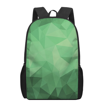 Green Polygonal Geometric Print 17 Inch Backpack