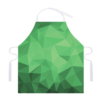 Green Polygonal Geometric Print Adjustable Apron