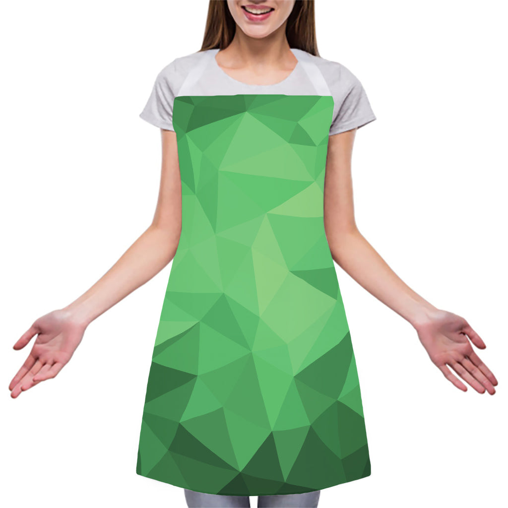 Green Polygonal Geometric Print Adjustable Apron