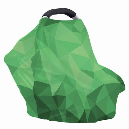 Green Polygonal Geometric Print Baby Seat Cover
