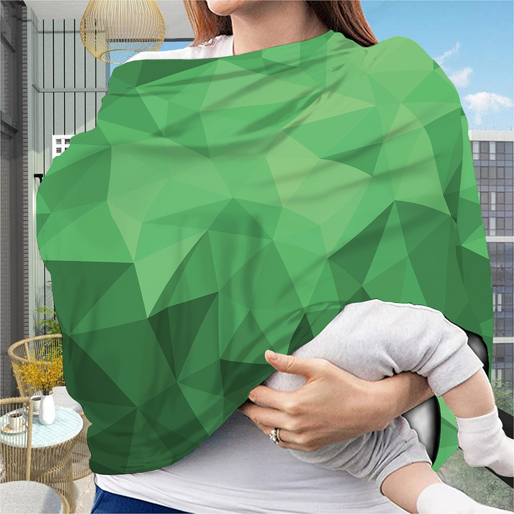 Green Polygonal Geometric Print Baby Seat Cover