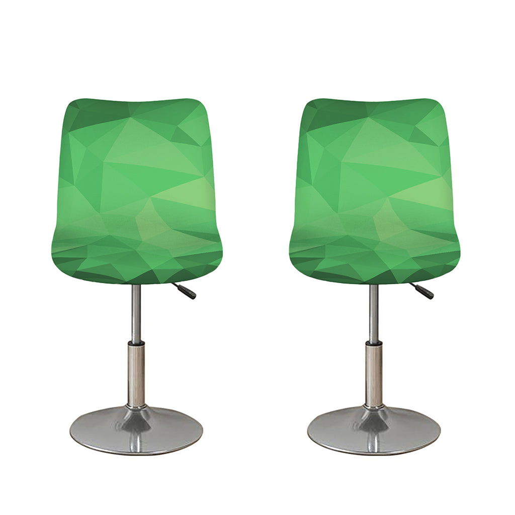 Green Polygonal Geometric Print Bar Stool Covers