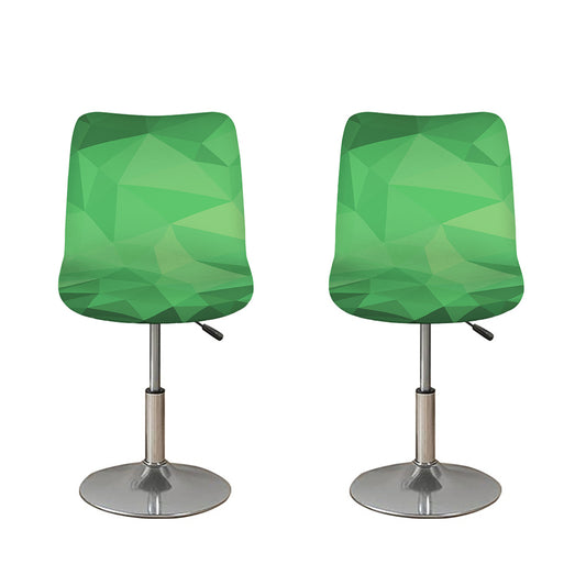 Green Polygonal Geometric Print Bar Stool Covers