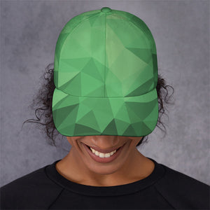 Green Polygonal Geometric Print Baseball Cap