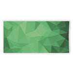 Green Polygonal Geometric Print Beach Towel