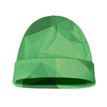 Green Polygonal Geometric Print Beanie