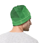 Green Polygonal Geometric Print Beanie