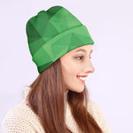 Green Polygonal Geometric Print Beanie