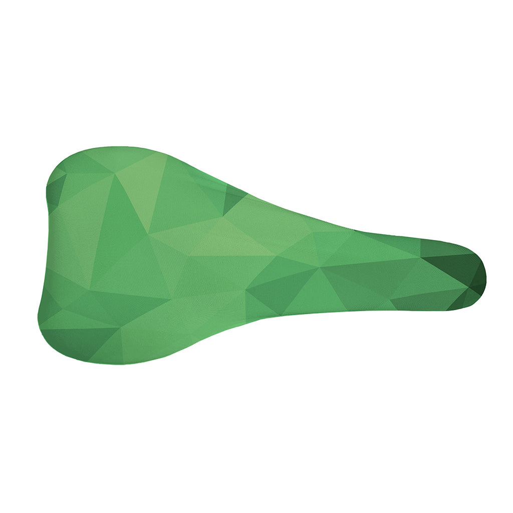 Green Polygonal Geometric Print Bicycle Seat Cover