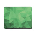 Green Polygonal Geometric Print Bifold Wallet