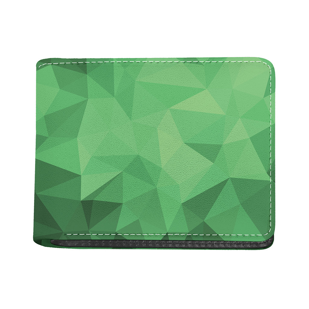 Green Polygonal Geometric Print Bifold Wallet