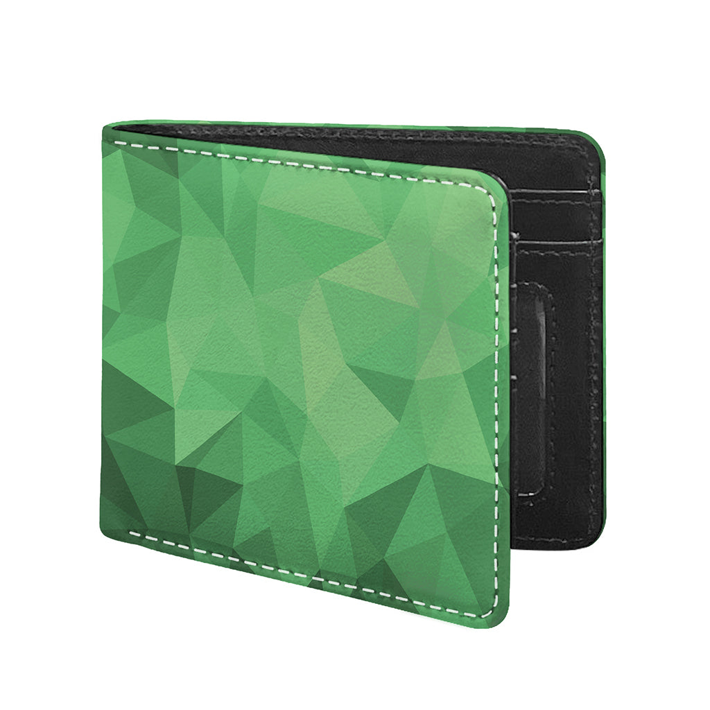 Green Polygonal Geometric Print Bifold Wallet