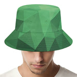 Green Polygonal Geometric Print Bucket Hat