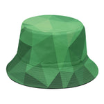 Green Polygonal Geometric Print Bucket Hat