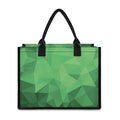 Green Polygonal Geometric Print Canvas Tote Bag