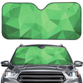 Green Polygonal Geometric Print Car Windshield Sun Shade