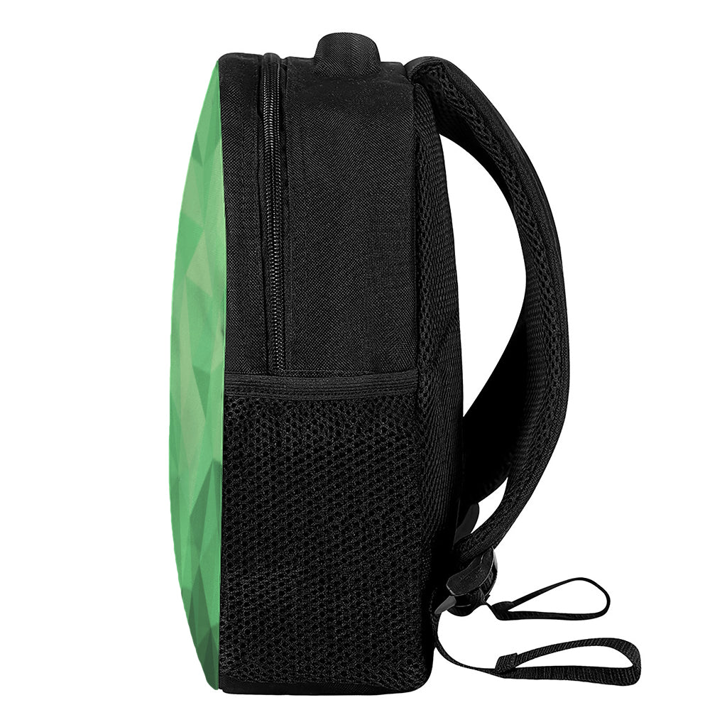 Green Polygonal Geometric Print Casual Backpack