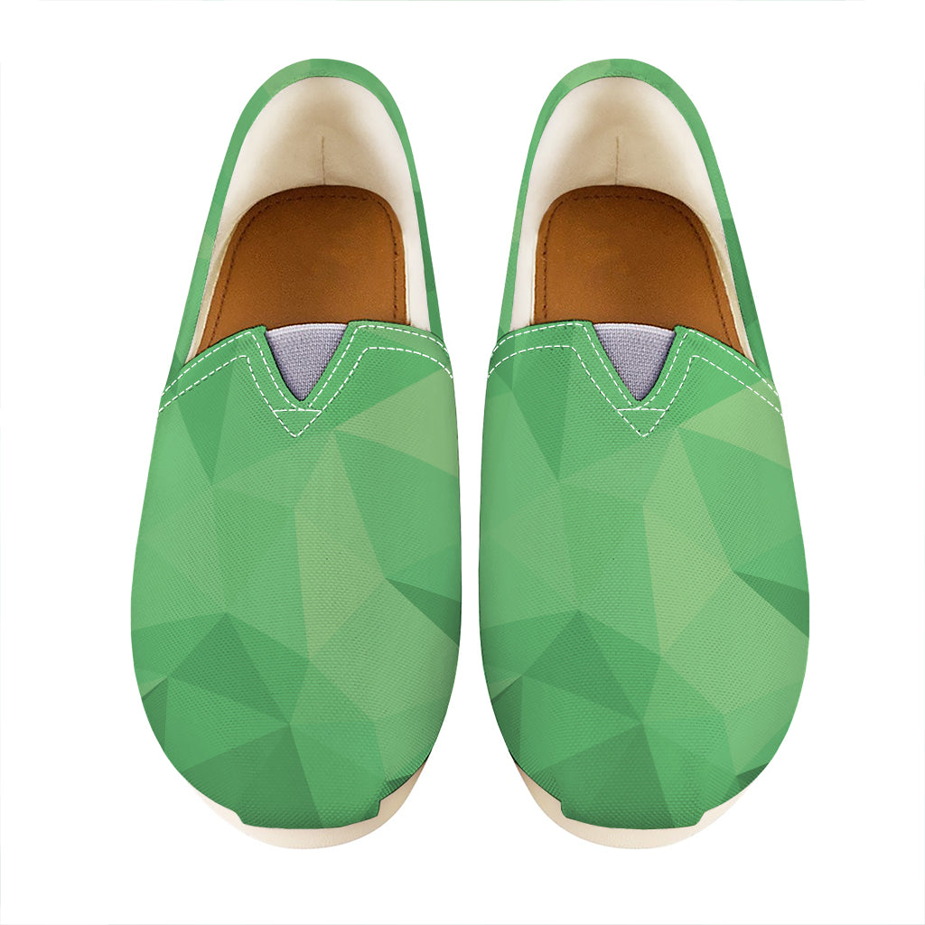 Green Polygonal Geometric Print Casual Shoes