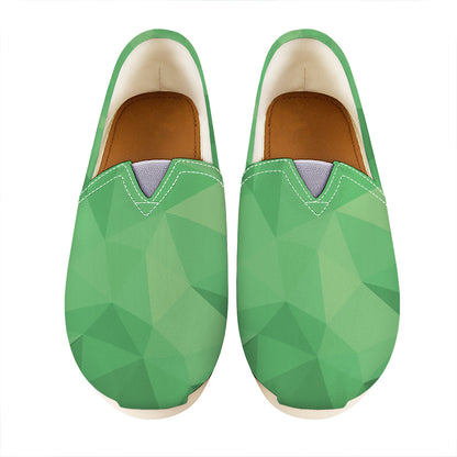 Green Polygonal Geometric Print Casual Shoes