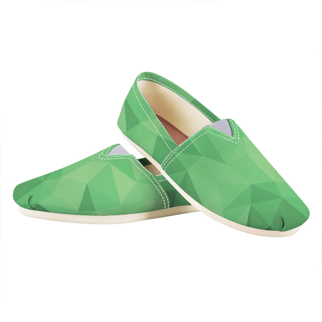 Green Polygonal Geometric Print Casual Shoes