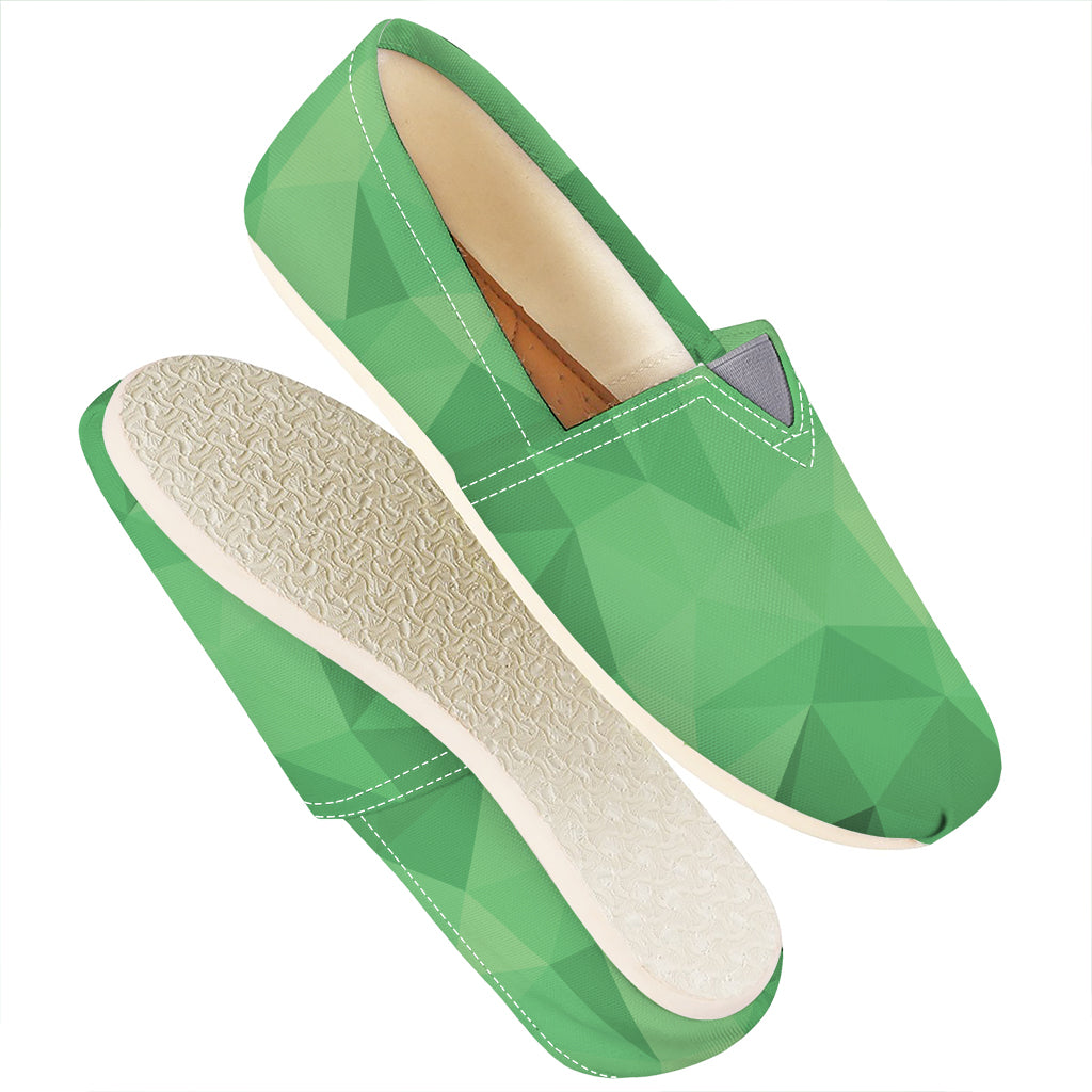 Green Polygonal Geometric Print Casual Shoes