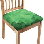 Green Polygonal Geometric Print Chair Cushion Cover